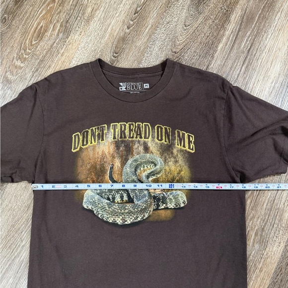 Newport Blue Cotton Brown T-shirt Don't Tread on Me Skater Surf Grunge sz: M - Picture 3 of 5